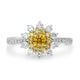 0.26ct  Orange Diamond Rings with 0.68tct Diamond set in 14K White Gold