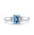 0.83ct Aquamarine Ring with 0.09tct Diamonds set in 14K White Gold