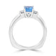 0.83ct Aquamarine Ring with 0.09tct Diamonds set in 14K White Gold
