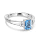 0.83ct Aquamarine Ring with 0.09tct Diamonds set in 14K White Gold