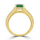 1.46ct Emerald Ring with 0.58tct Diamonds set in 14K Yellow Gold