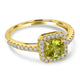 0.99ct Sphene Ring with 0.3tct Diamonds set in 14K Yellow Gold