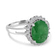 2.99ct Emerald Ring with 0.34tct Diamonds set in 14K White Gold