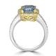 3.17ct Aquamarine Ring with 0.3tct Diamonds set in 14K Two Tone Gold