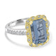 3.17ct Aquamarine Ring with 0.3tct Diamonds set in 14K Two Tone Gold