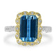 3.17ct Aquamarine Ring with 0.3tct Diamonds set in 14K Two Tone Gold