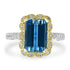 3.17ct Aquamarine Ring with 0.3tct Diamonds set in 14K Two Tone Gold