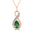 1.01ct Tsavorite Pendants with 0.1tct Diamond set in 14K Two Tone Gold