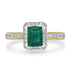 0.75ct Emerald Ring with 0.35tct Diamonds set in 14K Two Tone Gold