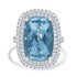 11.6ct Aquamarine Rings with 1.1tct Diamond set in 14K White Gold