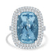 11.6ct Aquamarine Rings with 1.1tct Diamond set in 14K White Gold