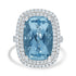 11.6ct Aquamarine Rings with 1.1tct Diamond set in 14K White Gold