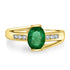 1.02ct Emerald Ring with 0.13tct Diamonds set in 14K Yellow Gold