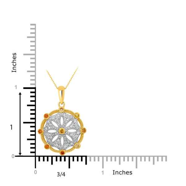 0.2tct Diamond Pendant with 0.25tct Diamonds set in 14K Yellow Gold