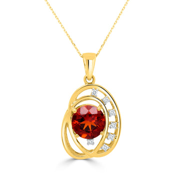 1.73ct Citrine Pendant with 1.73tct Diamonds set in 14K Yellow Gold