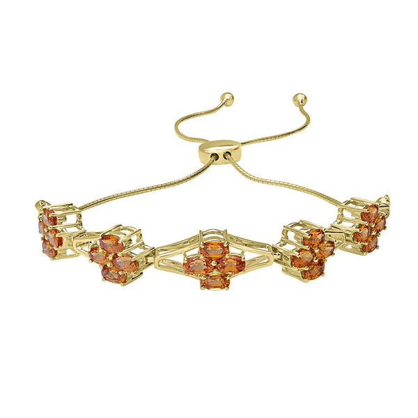 9.7tct Spessartite Bracelets with 7.52tct - set in 14K Yellow Gold