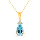 2.04ct Aquamarine Pendant with 0.14tct Diamonds set in 14K Yellow Gold