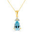 2.04ct Aquamarine Pendant with 0.14tct Diamonds set in 14K Yellow Gold