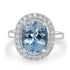 3.9ct  Aquamarine Rings with 0.47tct Diamond set in 14K White Gold