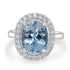 3.9ct  Aquamarine Rings with 0.47tct Diamond set in 14K White Gold