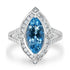 2.23ct Aquamarine Ring with 0.52tct Diamonds set in 14K White Gold