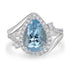 3.29ct  Aquamarine Rings with 0.4tct Diamond set in 14K White Gold