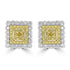 0.16tct Yellow Diamond Earring with 1.2tct Diamonds set in 18K Two Tone Gold