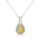 0.19ct Yellow Diamond Pendant with 0.34tct Diamonds set in 18K Two Tone Gold