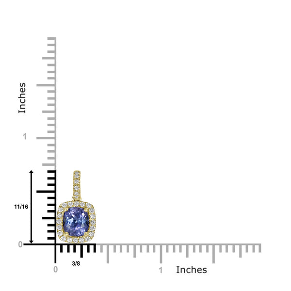 1.76ct Sapphire Pendants with 0.19tct Diamond set in 14K Yellow Gold