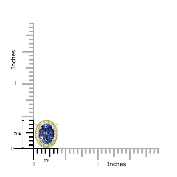 1.7ct Sapphire Necklaces with 0.16tct Diamond set in 14K Yellow Gold