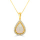 2.25ct Opal Pendant with 0.34tct Diamonds set in 14K Yellow Gold