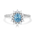 2.37 Blue Zircon Rings with 0.32tct Diamond set in 14K White Gold