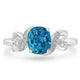 3.1ct Blue Zircon Ring with 0.03tct Diamonds set in 14K White Gold