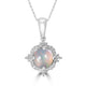 0.96ct Opal Pendants with 0.19tct Diamond set in 14K White Gold