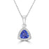 0.54ct Tanzanite Pendants with 0.07tct Diamond set in 14K White Gold