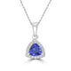 0.54ct Tanzanite Pendants with 0.07tct Diamond set in 14K White Gold