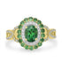 1.44ct Tsavorite Rings with 0.26tct Diamond set in 14K Yellow Gold