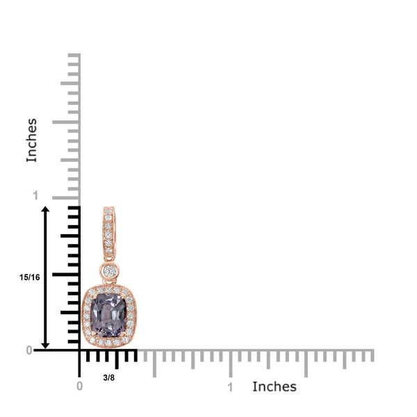 1.56ct Spinel Pendants with 0.22tct Diamond set in 14K Rose Gold