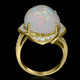 11.51ct Opal Ring with 0.46tct Diamonds set in 14K Yellow Gold