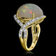 10.7ct Opal Ring with 0.37tct Diamonds set in 14K Yellow Gold