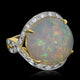 10.7ct Opal Ring with 0.37tct Diamonds set in 14K Yellow Gold