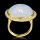15.33ct Opal Ring with 0.25tct Diamonds set in 14K Yellow Gold