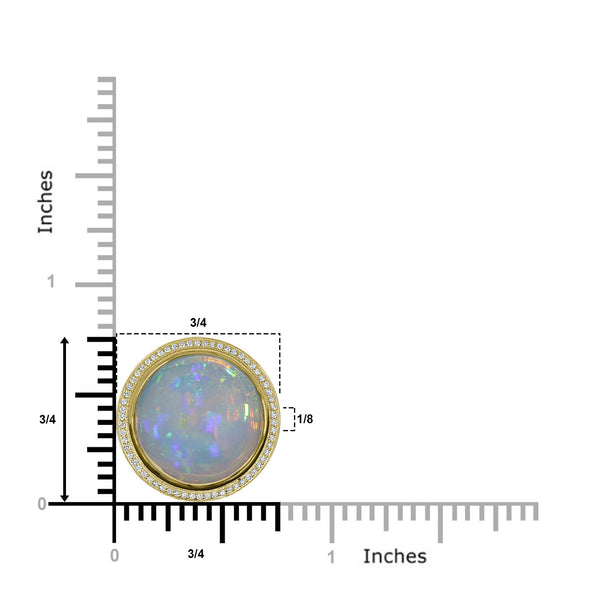 15.33ct Opal Ring with 0.25tct Diamonds set in 14K Yellow Gold