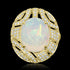 6.38ct Opal Ring with 0.32tct Diamonds set in 14K Yellow Gold