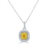 0.13ct Yellow Diamond Pendant with 0.41tct Diamonds set in 14K Two Tone Gold