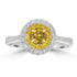 0.4ct Orange Diamond Rings with 0.4tct Diamond set in 14K Two Tone Gold
