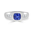 2.01ct Sapphire Men Ring with 0.26tct Diamonds set in 14K White Gold