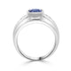 2.01ct Sapphire Men Ring with 0.26tct Diamonds set in 14K White Gold
