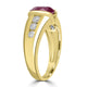 3.26ct   Ruby Rings with 0.59tct Diamond set in 14K Yellow Gold