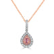 0.13ct Pink Diamond Pendant with 0.29tct Diamonds set in 14K Two Tone Gold